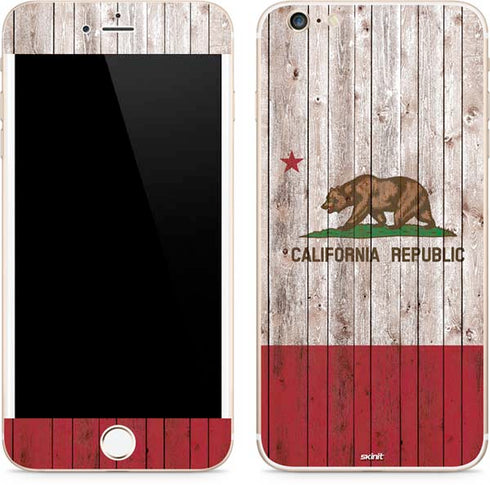 California Flag Dark Wood iPhone 6/6s Plus Skin