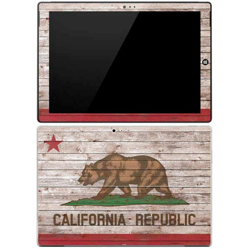 California Flag Dark Wood Surface Pro 3 Skin