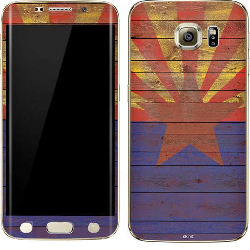 Arizona Flag Dark Wood Galaxy S7 Edge Skin