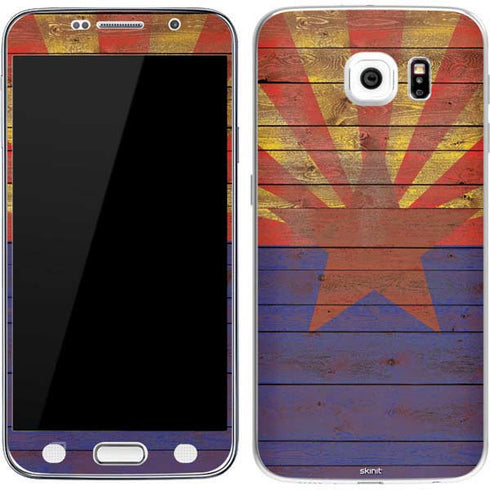 Arizona Flag Dark Wood Galaxy S7 Skin