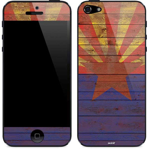 Arizona Flag Dark Wood iPhone 5/5s/5SE Skin