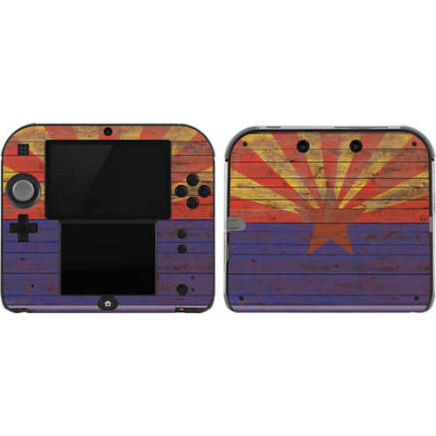 Arizona Flag Dark Wood Nintendo 2DS Skin