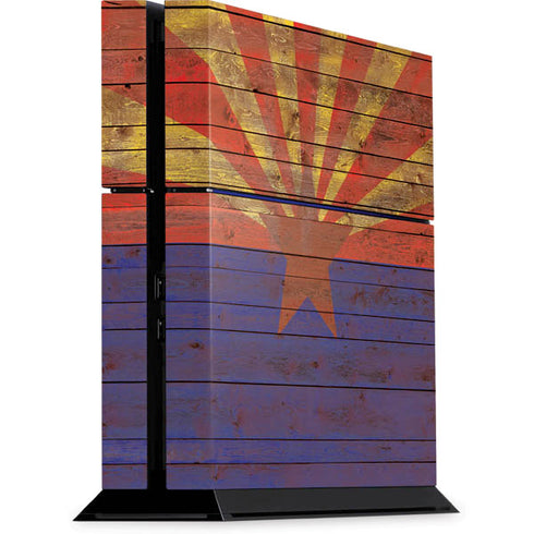 Arizona Flag Dark Wood PS4 Console Skin