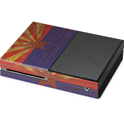 Arizona Flag Dark Wood Xbox One Console Skin
