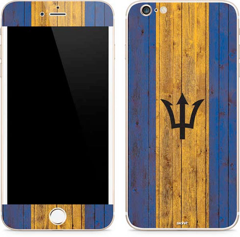 Barbados Flag Dark Wood iPhone 6/6s Plus Skin
