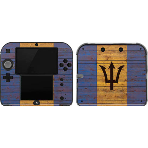 Barbados Flag Dark Wood Nintendo 2DS Skin