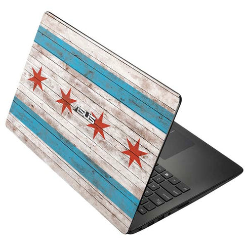 Chicago Flag Dark Wood Asus X502CA 15.6 Skin
