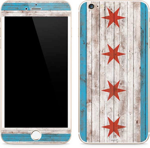 Chicago Flag Dark Wood iPhone 6/6s Plus Skin