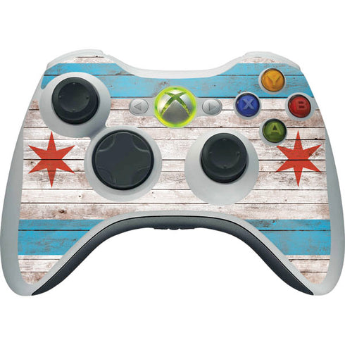 Chicago Flag Dark Wood Xbox 360 Wireless Controller Skin