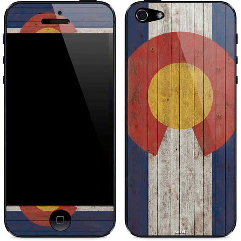 Colorado Flag Dark Wood iPhone 5/5s/5SE Skin