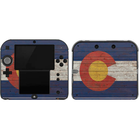 Colorado Flag Dark Wood Nintendo 2DS Skin