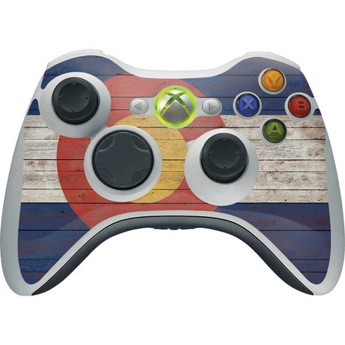 Colorado Flag Dark Wood Xbox 360 Wireless Controller Skin
