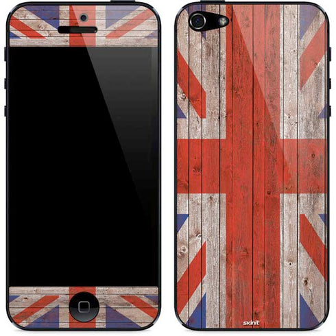 United Kingdom Flag Dark Wood iPhone 5/5s/5SE Skin