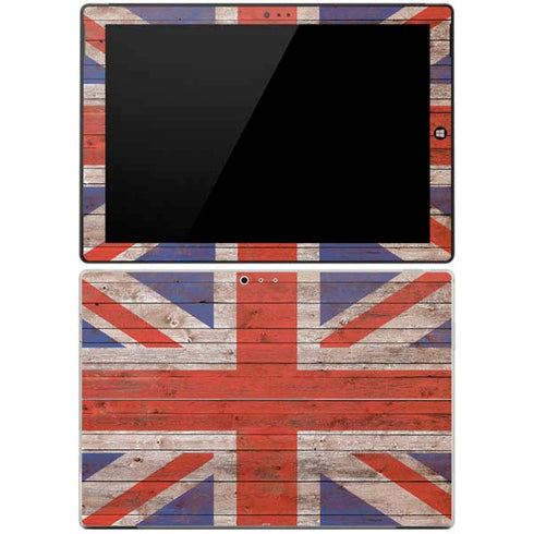 United Kingdom Flag Dark Wood Surface Pro 3 Skin