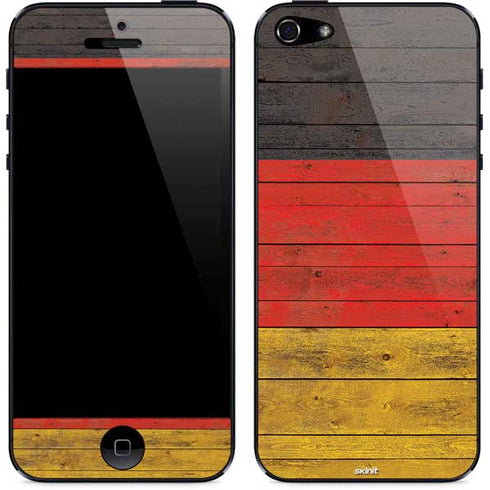 German Flag Dark Wood iPhone 5/5s/5SE Skin