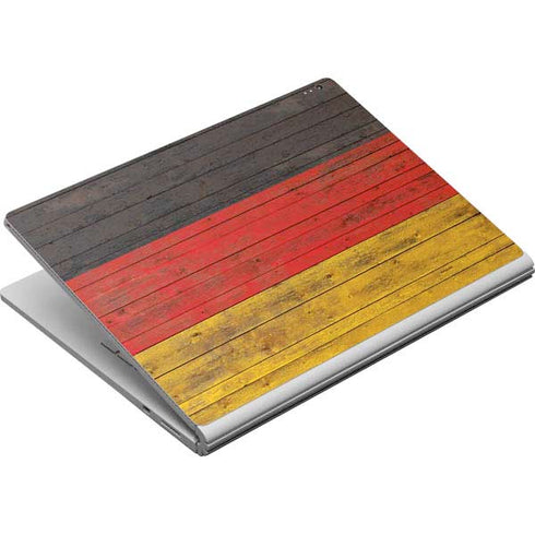 German Flag Dark Wood Surface Book Skin