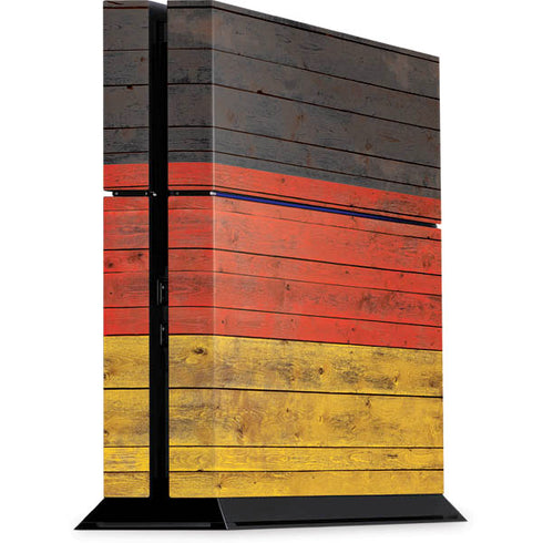 German Flag Dark Wood PS4 Console Skin