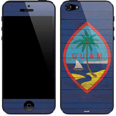 Guam Flag Dark Wood iPhone 5/5s/5SE Skin