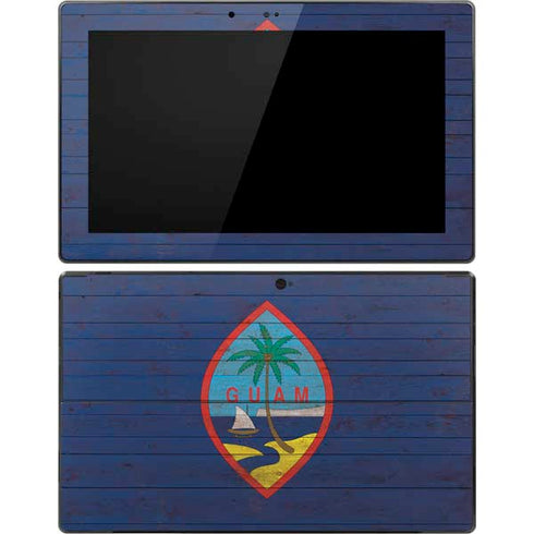 Guam Flag Dark Wood Surface Pro Tablet Skin