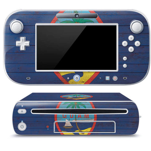 Guam Flag Dark Wood Wii U (Console + 1 Controller) Skin