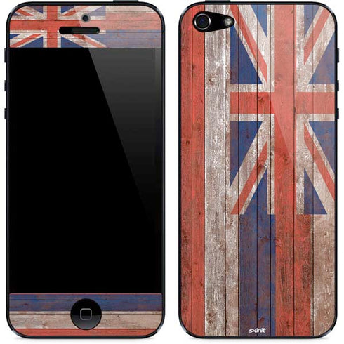 Hawaiian Flag Dark Wood iPhone 5/5s/5SE Skin
