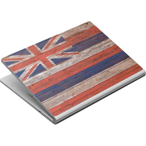 Hawaiian Flag Dark Wood Surface Book Skin