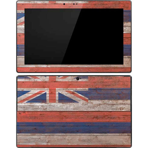 Hawaiian Flag Dark Wood Surface Pro Tablet Skin