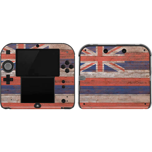 Hawaiian Flag Dark Wood Nintendo 2DS Skin