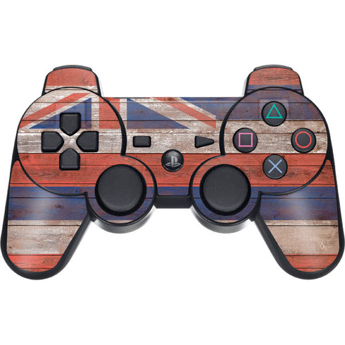 Hawaiian Flag Dark Wood PS3 Dual Shock wireless controller Skin