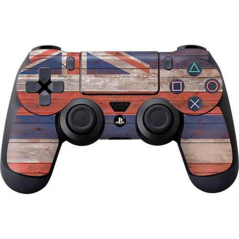 Hawaiian Flag Dark Wood PS4 Controller Skin