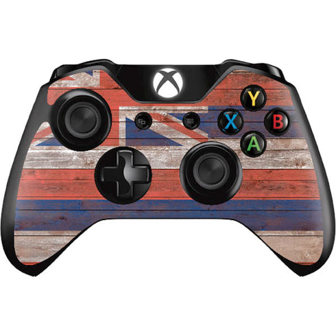 Hawaiian Flag Dark Wood Xbox One Controller Skin