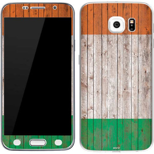 Ireland Flag Dark Wood Galaxy S7 Skin
