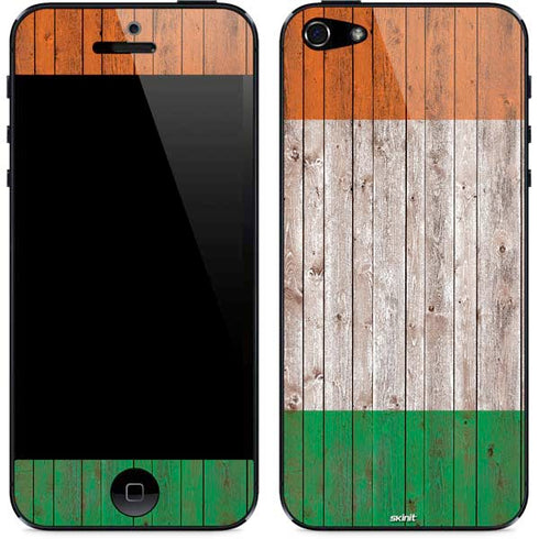 Ireland Flag Dark Wood iPhone 5/5s/5SE Skin