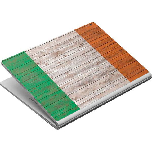 Ireland Flag Dark Wood Surface Book Skin