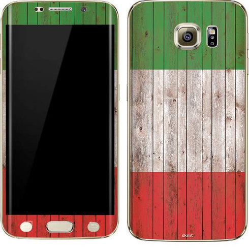 Italian Flag Dark Wood Galaxy S7 Edge Skin