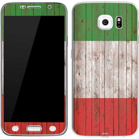 Italian Flag Dark Wood Galaxy S7 Skin