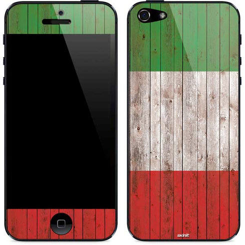 Italian Flag Dark Wood iPhone 5/5s/5SE Skin