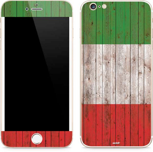 Italian Flag Dark Wood iPhone 6/6s Plus Skin
