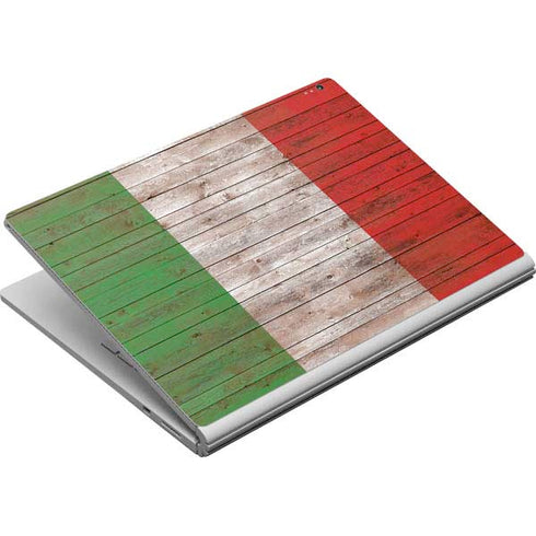 Italian Flag Dark Wood Surface Book Skin