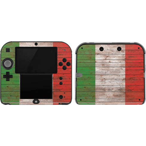 Italian Flag Dark Wood Nintendo 2DS Skin