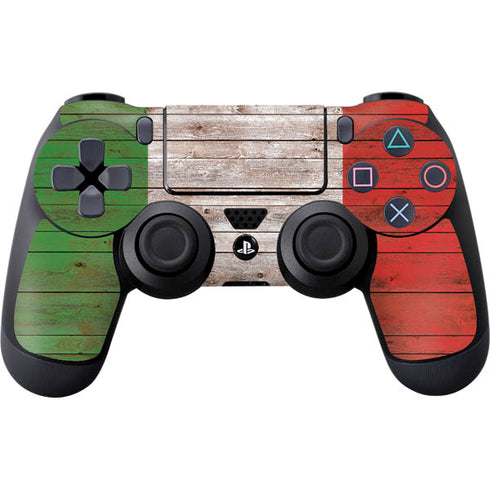 Italian Flag Dark Wood PS4 Controller Skin