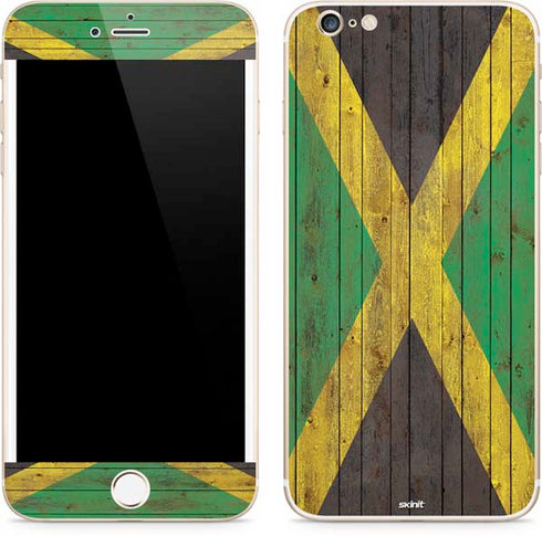 Jamaican Flag Dark Wood iPhone 6/6s Plus Skin