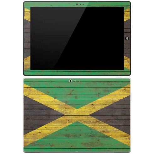 Jamaican Flag Dark Wood Surface Pro 3 Skin