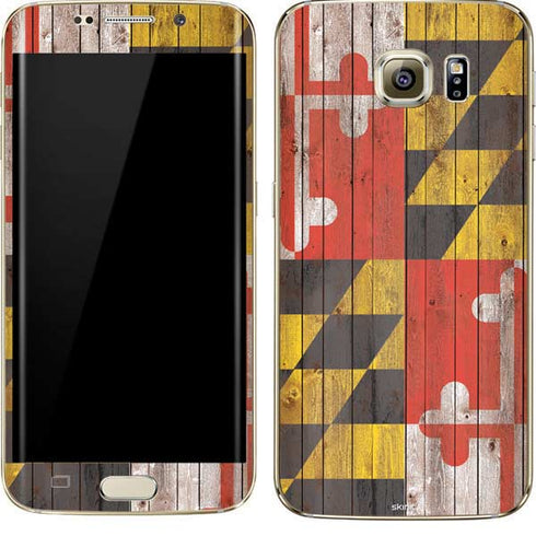 Maryland Flag Dark Wood Galaxy S7 Edge Skin
