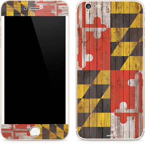 Maryland Flag Dark Wood iPhone 6/6s Plus Skin