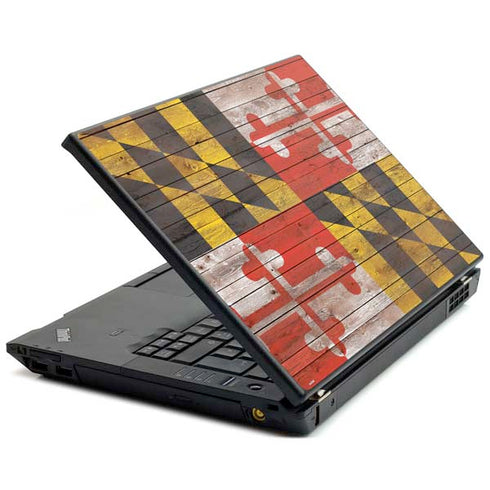 Maryland Flag Dark Wood Lenovo T420 Skin