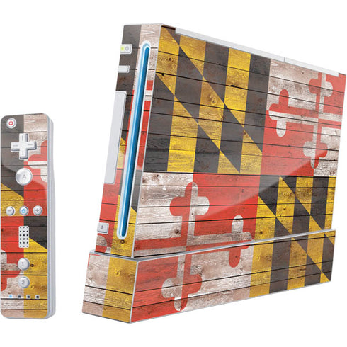 Maryland Flag Dark Wood Wii (Includes 1 Controller) Skin