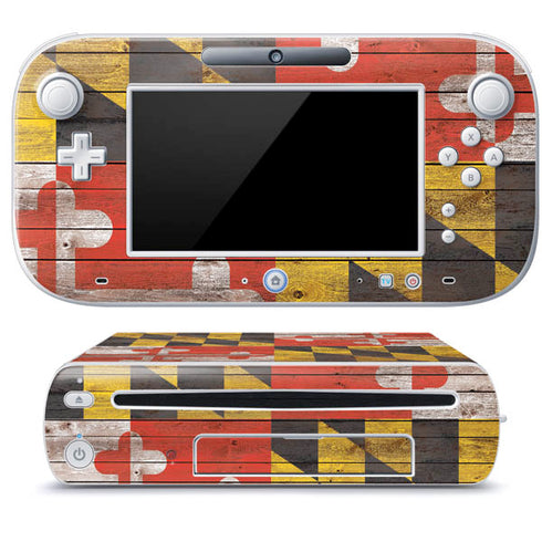Maryland Flag Dark Wood Wii U (Console + 1 Controller) Skin