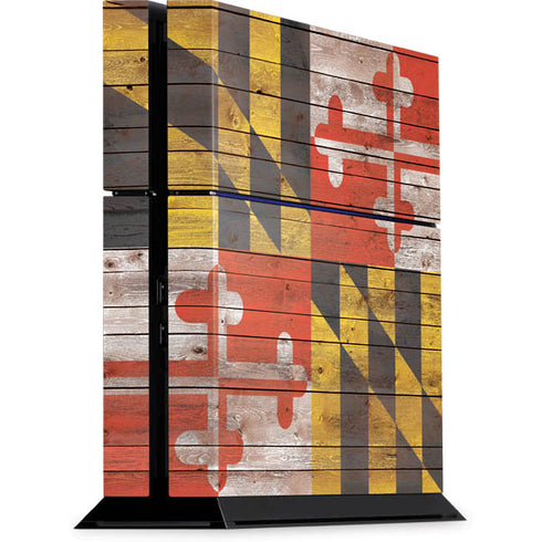 Maryland Flag Dark Wood PS4 Console Skin