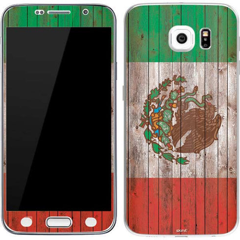 Mexican Flag Dark Wood Galaxy S7 Skin